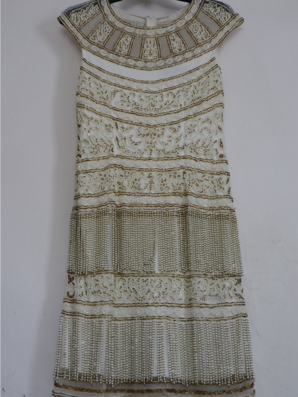 Yvonne LaFleur Gold-Trimmed Beaded Midi Dress - Picture 3 of 6